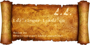 Lézinger Lukács névjegykártya